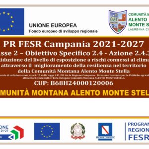 PIANO DI FORESTAZIONE E BONIFICA MONTANA PIANO ANNUALE 2024. PROGRAMMAZIONE RISORSE CAMPANIA FESR 2021-2027 – ASSE 2 – OBIETTIVOSPECIFICO 2.4 AZIONE2.4.3, INVESTIMENTI PER IL POTENZIAMENTO DELL’INFRASTRUTTURA FORESTALE REGIONALE,  CUP: B68H24000120006